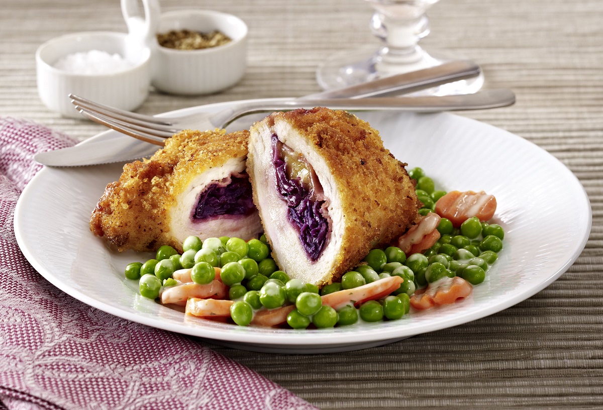 Rotkraut Cordon Bleu mit Gemüse