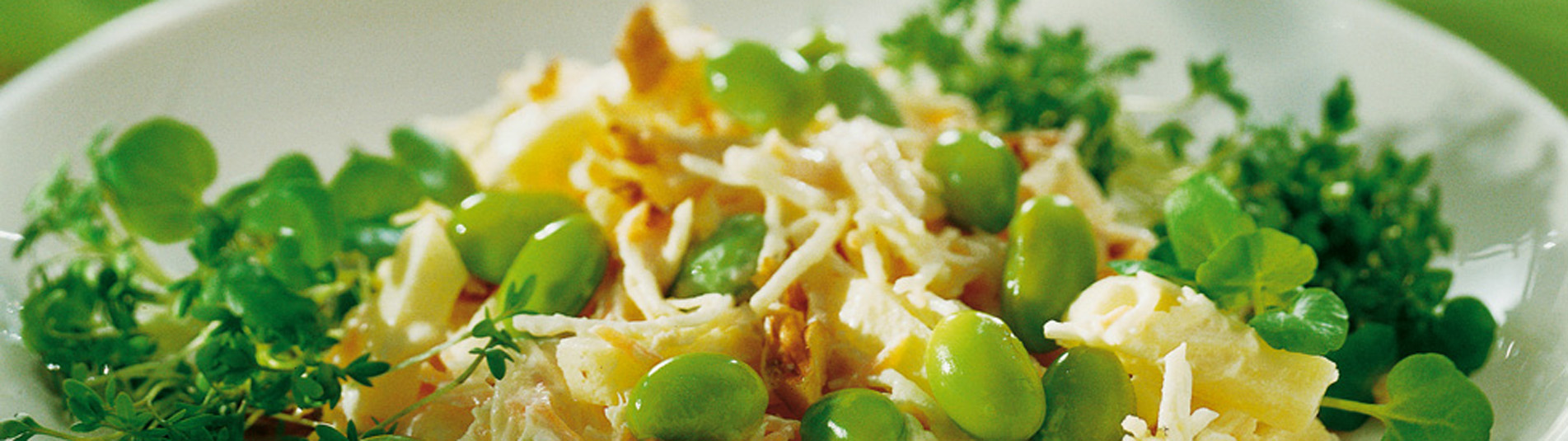 Apfel-Sellerie-Sojabohnen-Salat