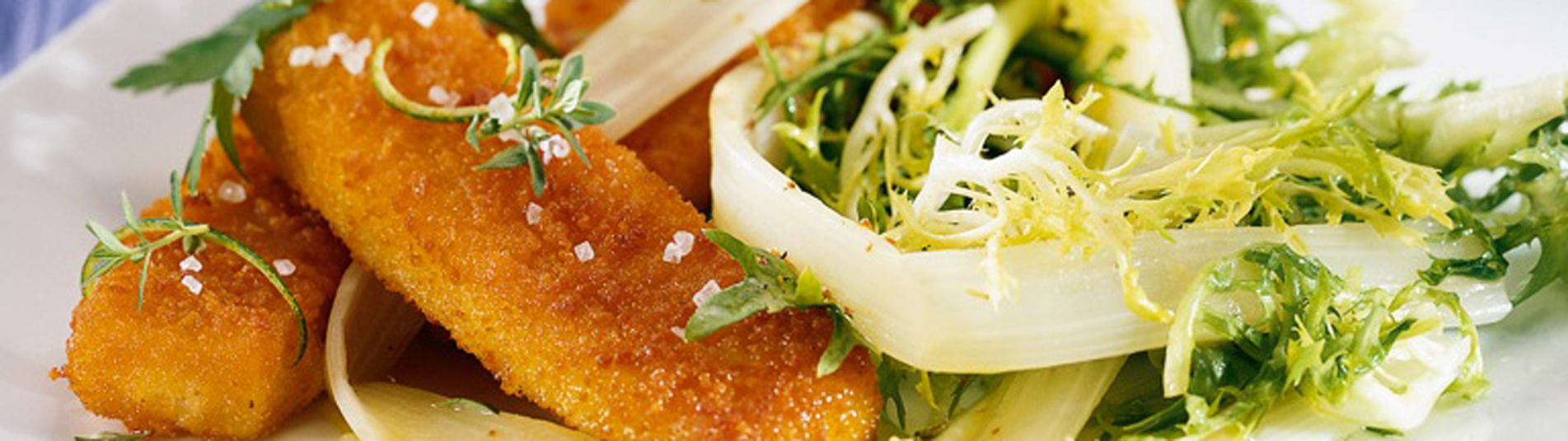 Fischstäbchen Limettensalat