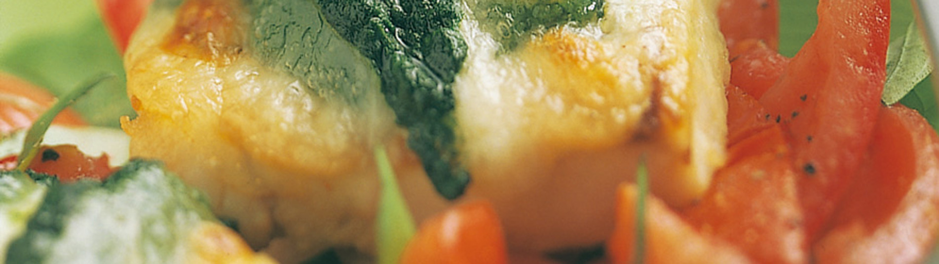 Polar-Dorsch mit Spinat und Mozzarella